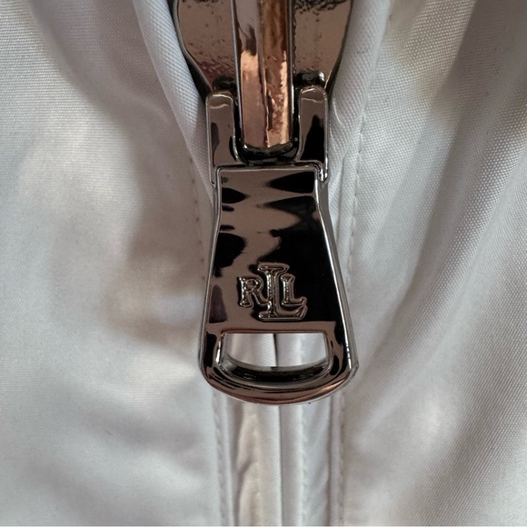 Ralph Lauren Womens PM White Silver Metallic Reversible Vest Snaps‎ $189 NWOT - Picture 5 of 12